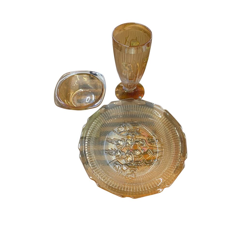 Jeanette Iris and Herringbone Iridescent Set of‎ 3